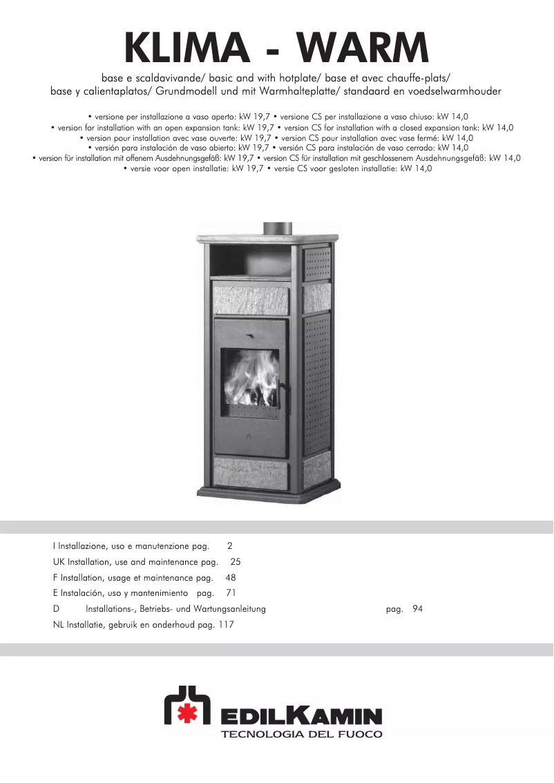 Imagen de la primera página del manual del dispositivo Klima