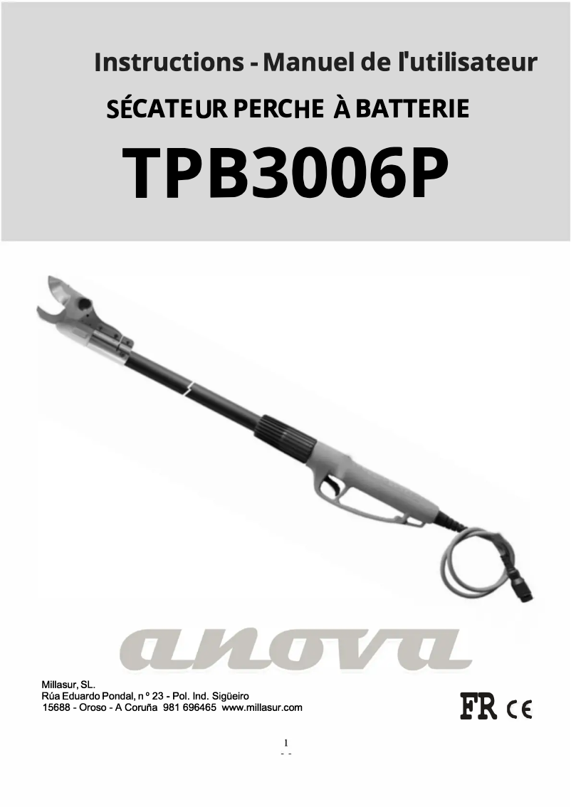 Imagen de la primera página del manual del dispositivo TPB3006P