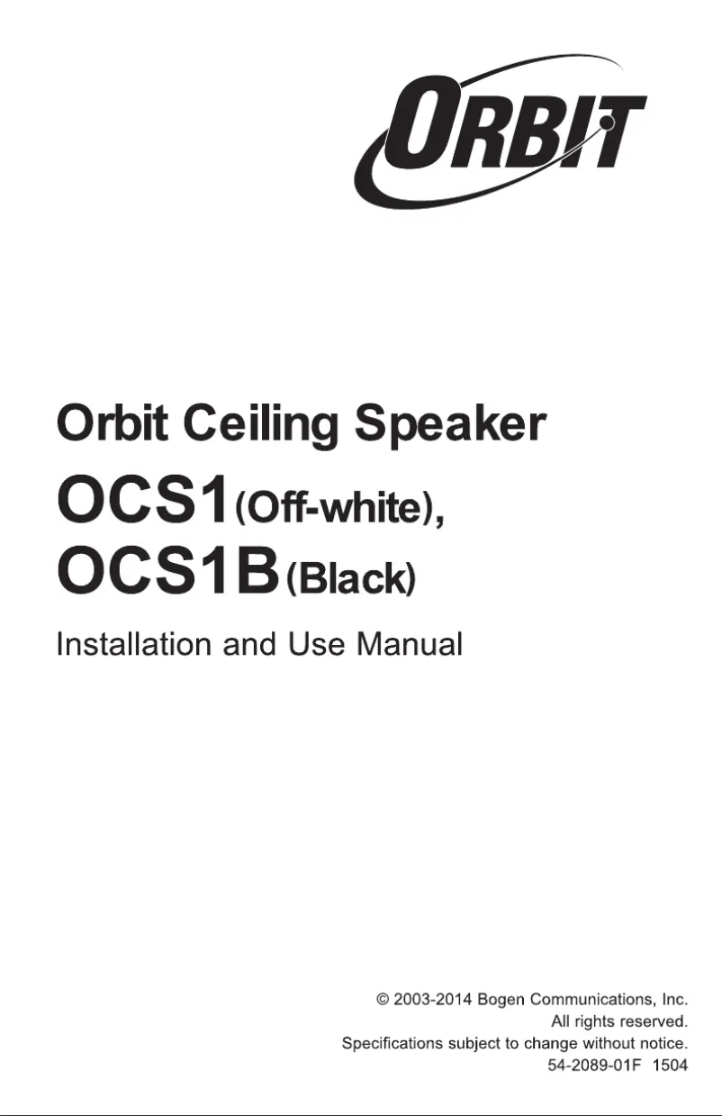 Página 1 del manual Manual de usuario Bogen OCS1