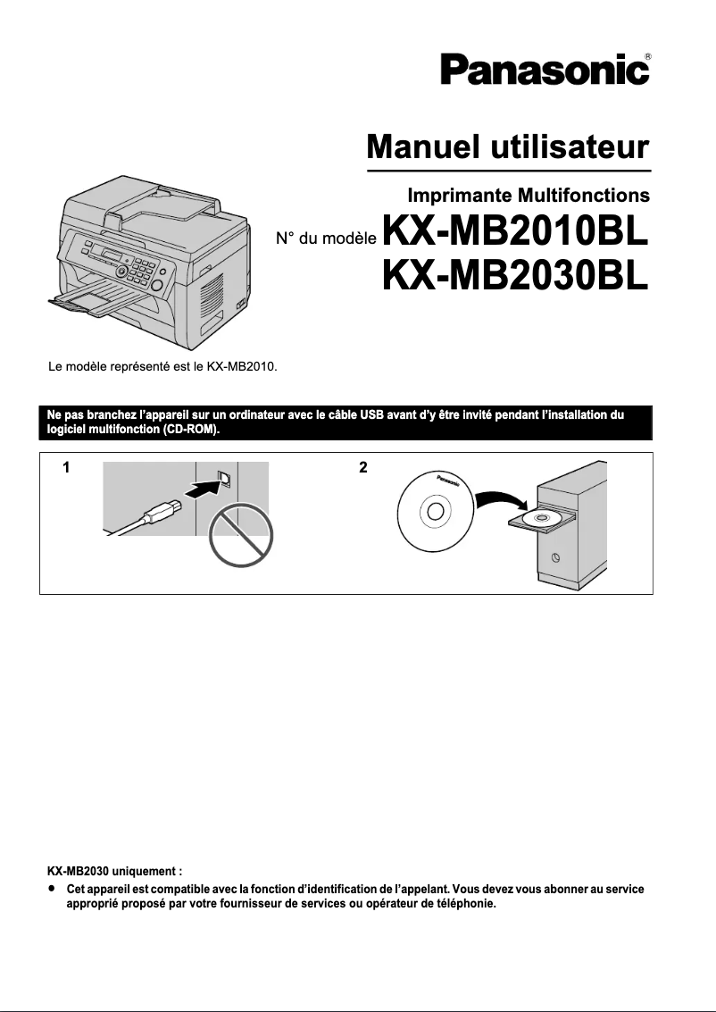 Imagen de la primera página del manual del dispositivo KX-MB2030BL
