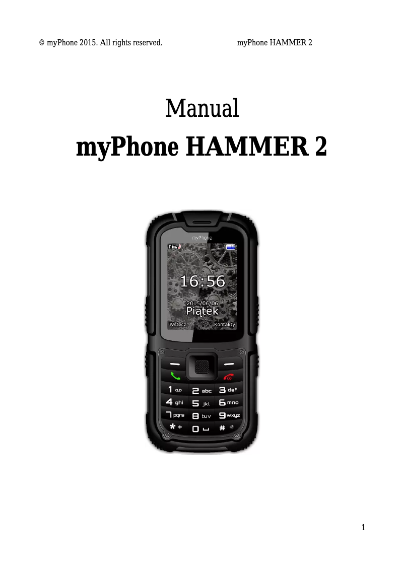 Página nº 1 - Manual de usuario myPhone Hammer 2