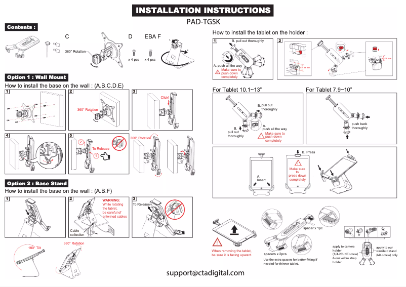 Página 1 del manual Manual de usuario CTA Digital PAD-TGSK