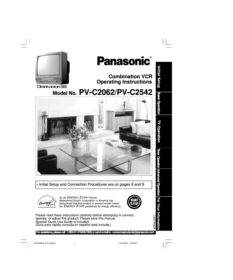 Imagen de la primera página del manual del dispositivo PV-C2542