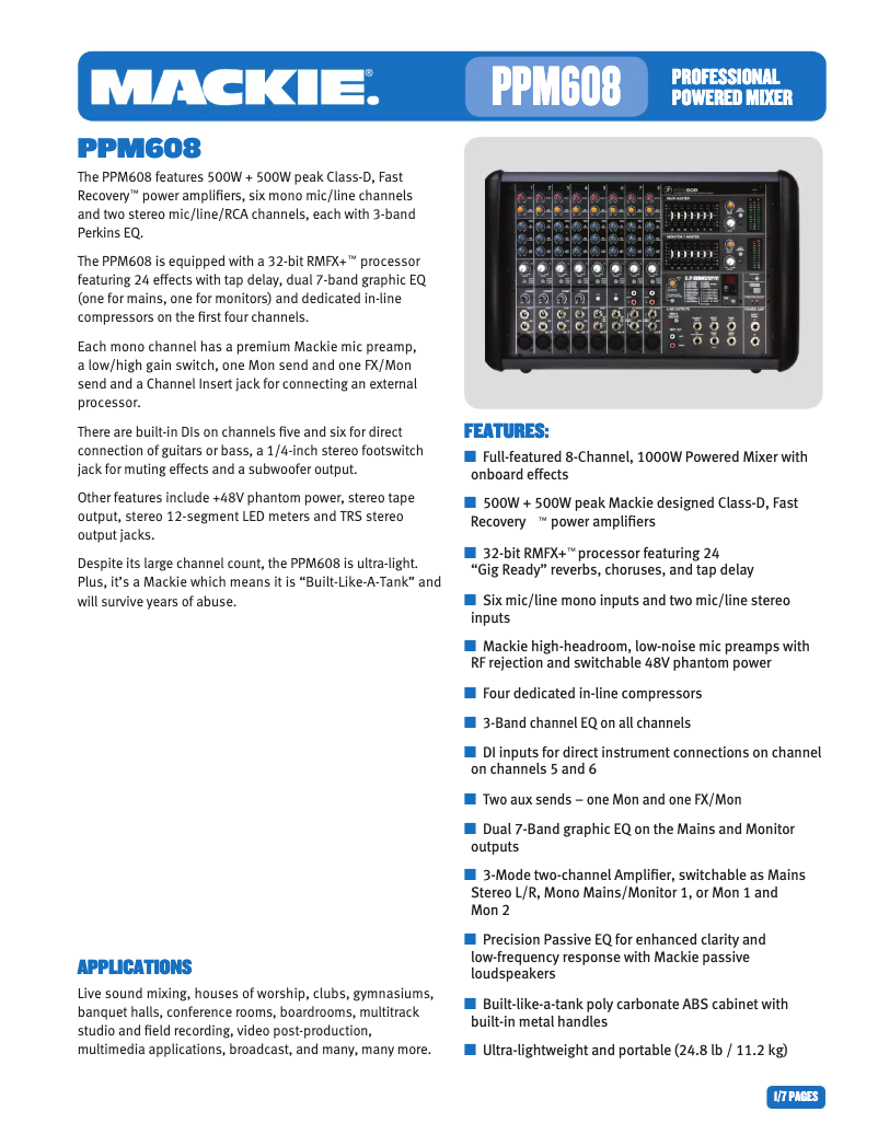 Imagen de la primera página del manual del dispositivo PPM608