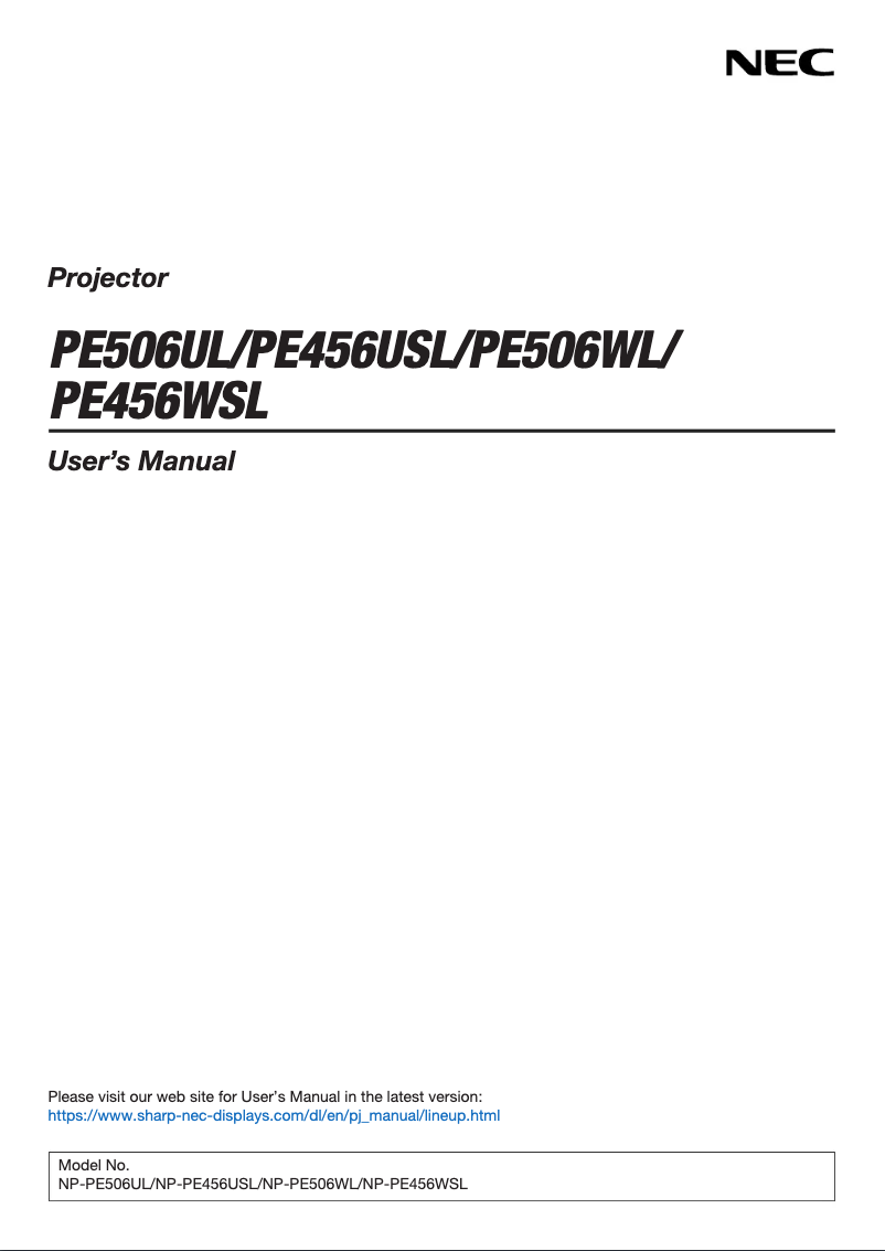 Imagen de la primera página del manual del dispositivo PE506WL