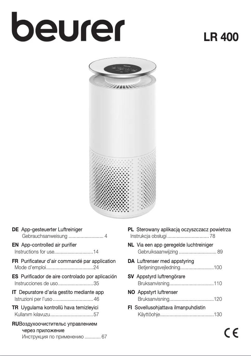Imagen de la primera página del manual del dispositivo LR 400