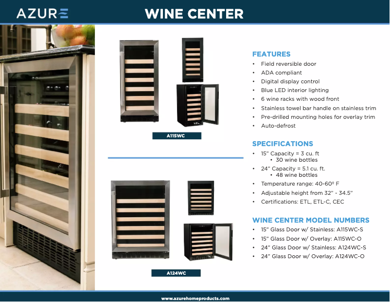 Página nº 1 - Ficha técnica Azure A124WC-S