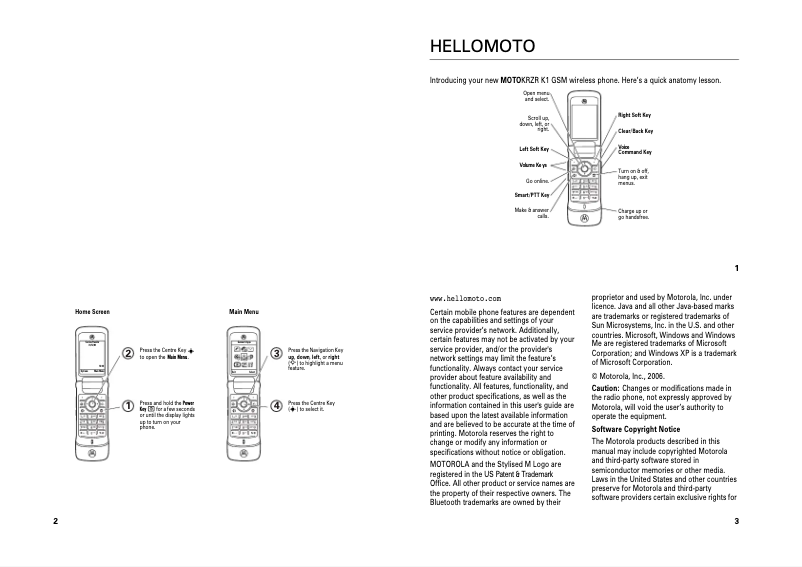 Página 1 del manual Manual de usuario Motorola MOTOKRZR K1