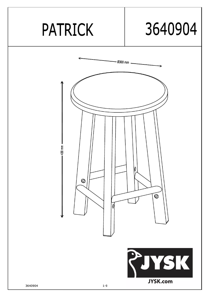 Página 1 del manual Manual de usuario JYSK Patrick