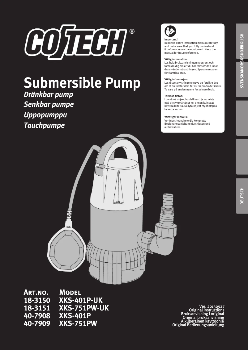 Imagen de la primera página del manual del dispositivo XKS-401P