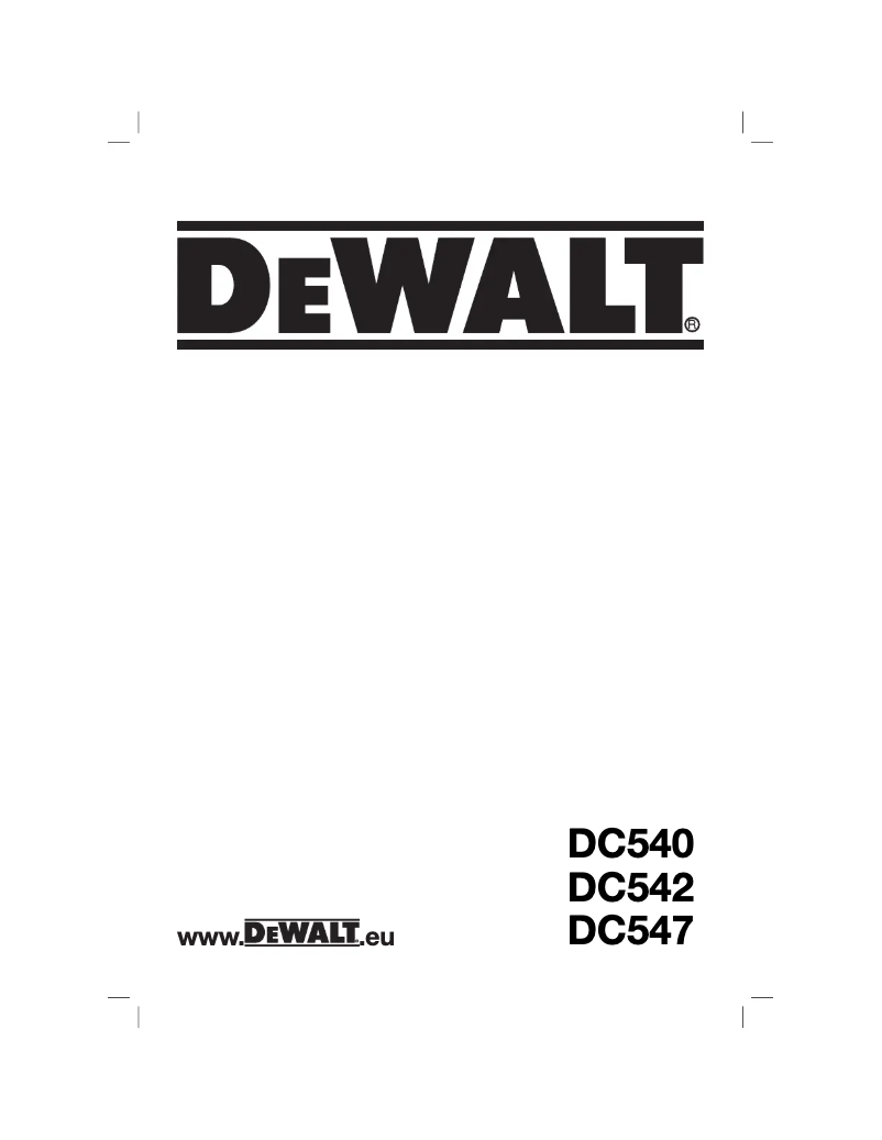 Página 1 del manual Manual de usuario DeWalt DC547