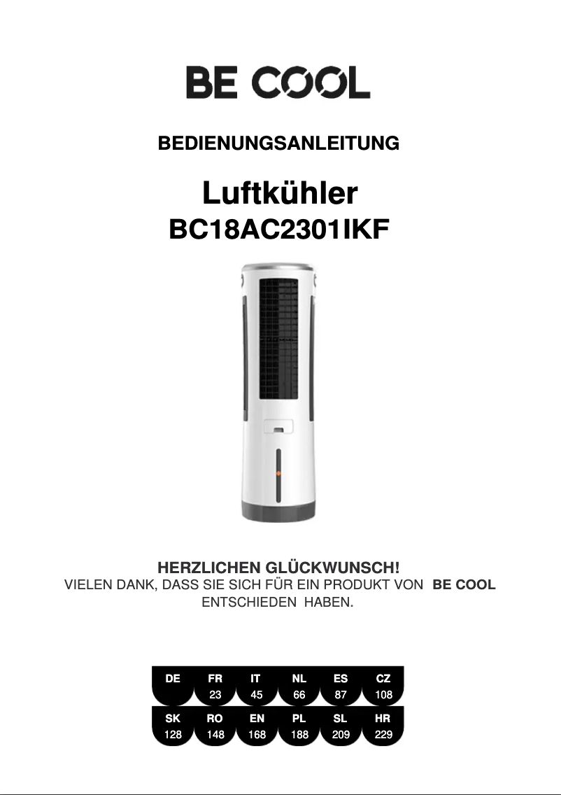 Página 1 del manual Manual de usuario Be Cool BC18AC2301IKF