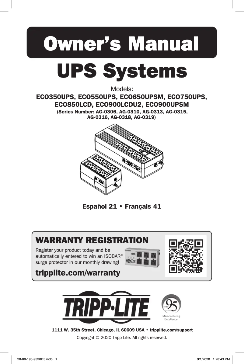 Página 1 del manual Manual de usuario Tripp Lite ECO550UPS