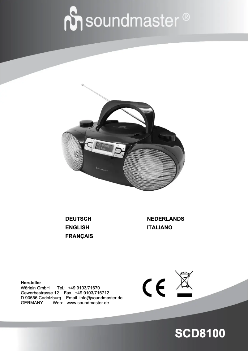 Imagen de la primera página del manual del dispositivo SCD8100