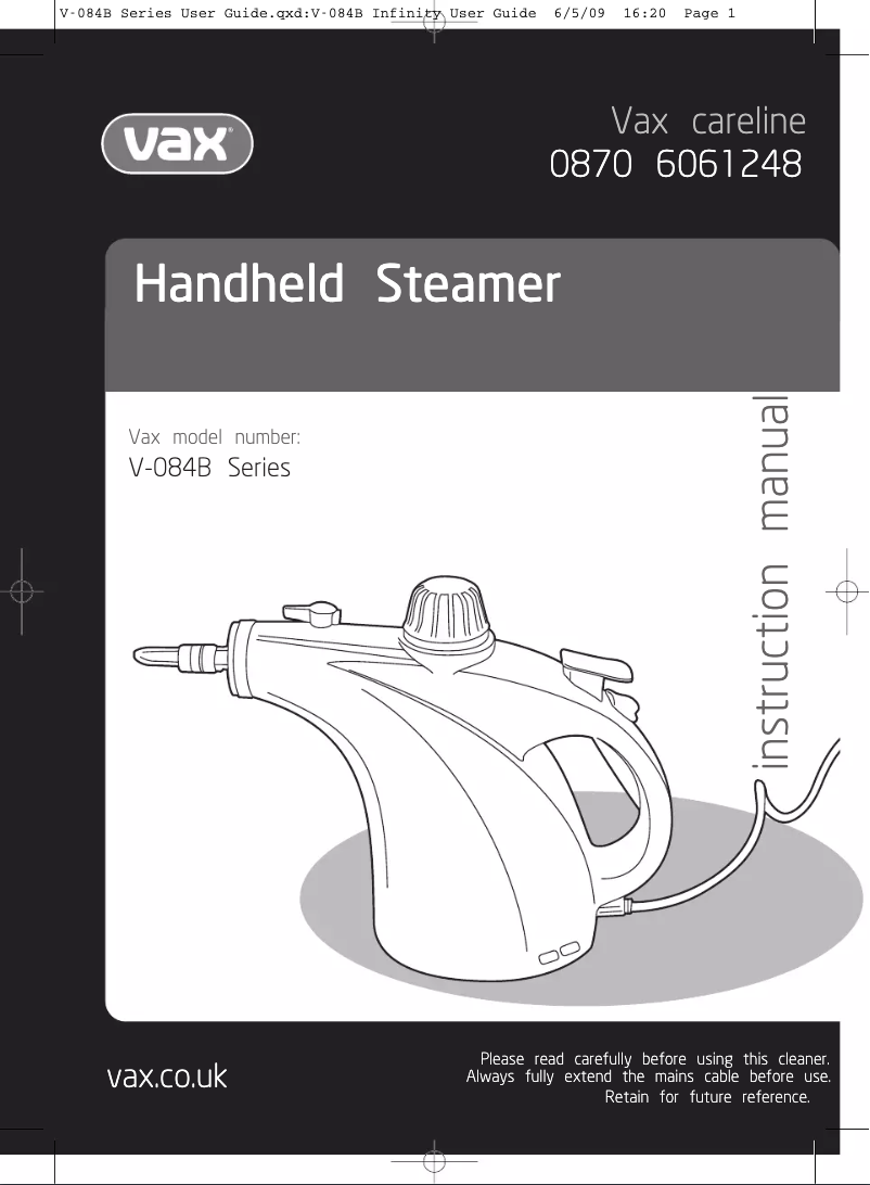 Página nº 1 - Manual de usuario Vax V-084B