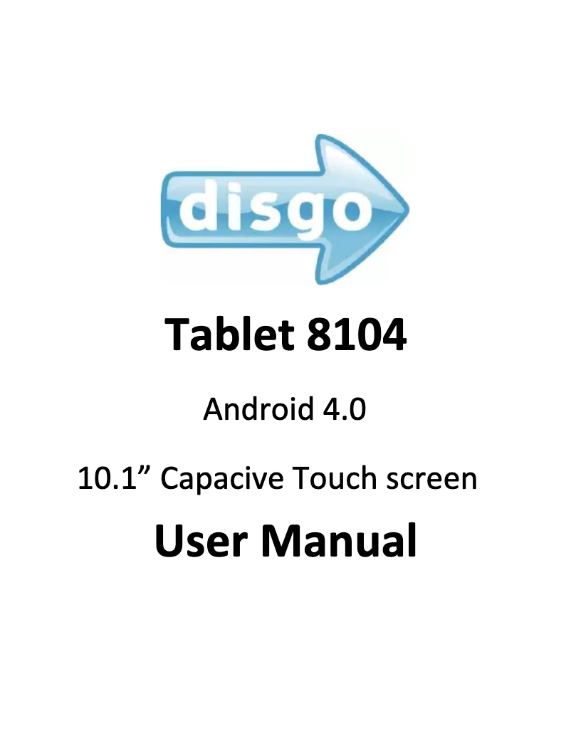 Página 1 del manual Manual de usuario Disgo Tablet 8104
