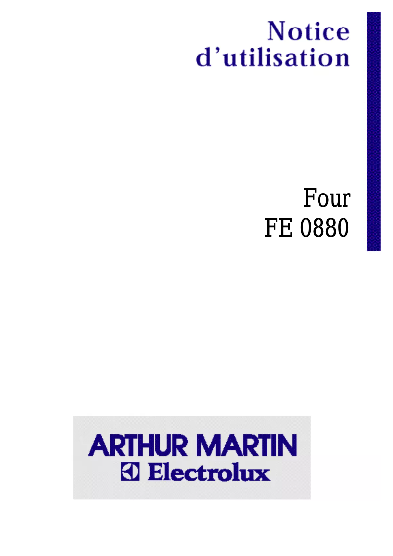 Página 1 del manual Manual de usuario Arthur Martin-Electrolux FE 0880 N1