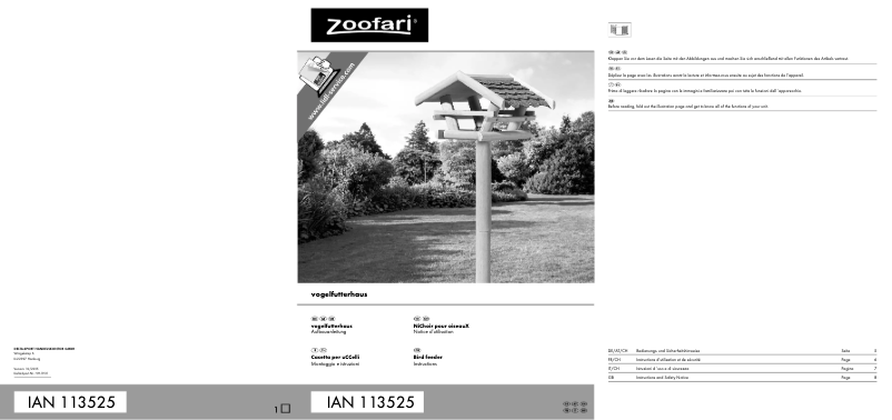 Página nº 1 - Manual de usuario Zoofari IAN 113525