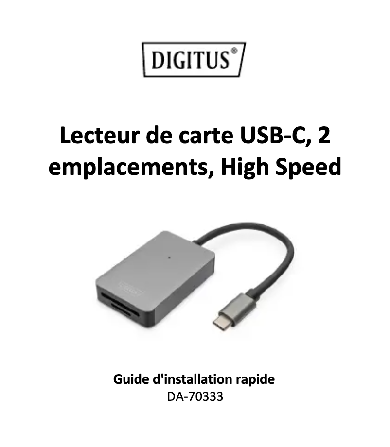 Imagen de la primera página del manual del dispositivo DA-70333