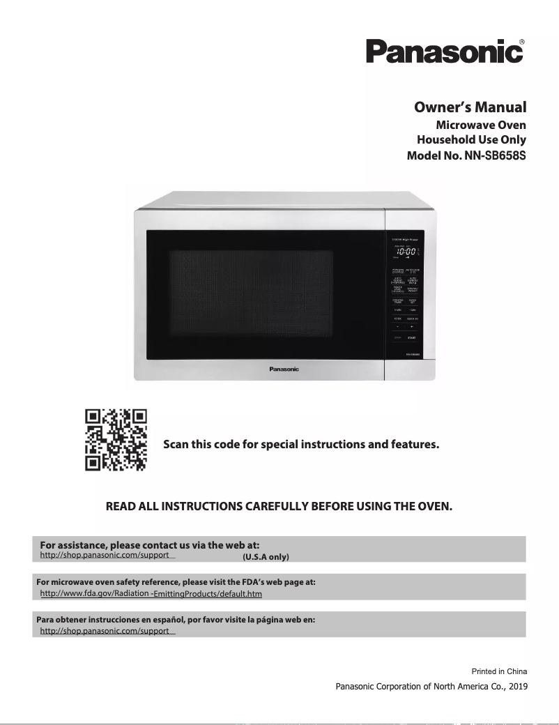 Página 1 del manual Manual de usuario Panasonic NN-SB658S