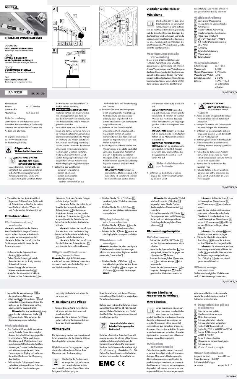 Imagen de la primera página del manual del dispositivo IAN 93281