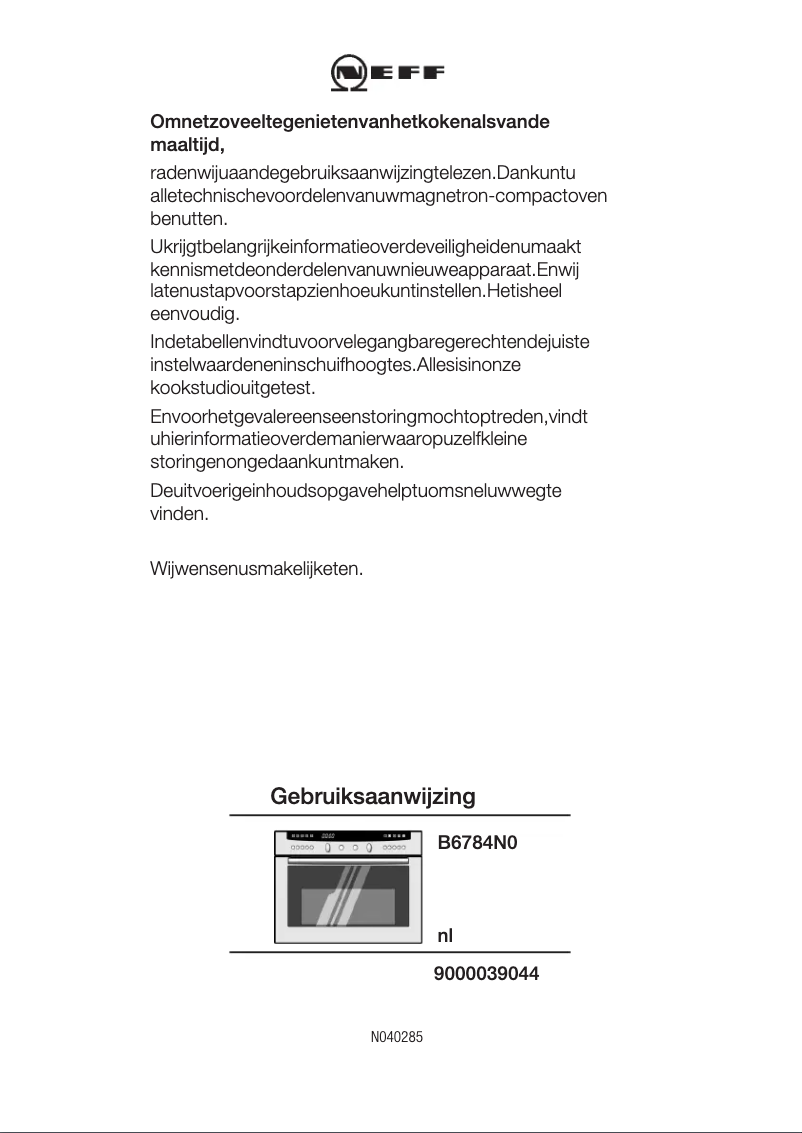 Página 1 del manual Manual de usuario Neff B6784 N0