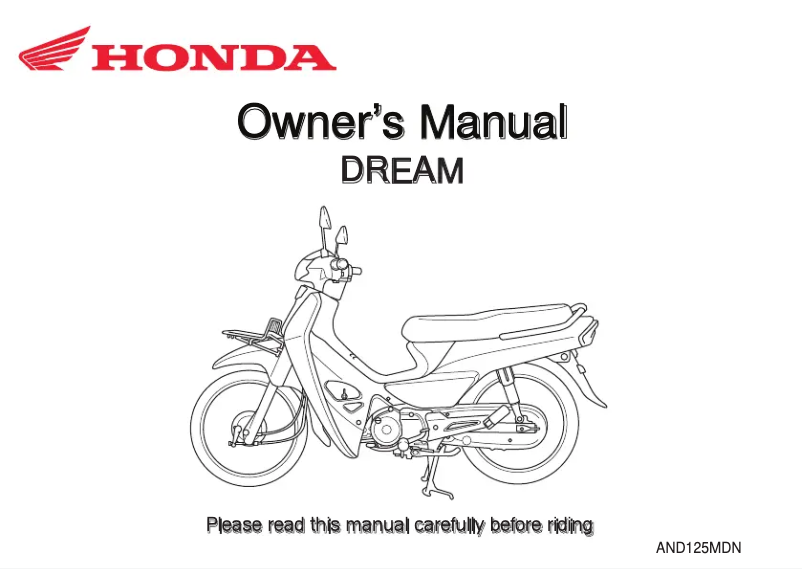 Imagen de la primera página del manual del dispositivo Dream 125 (2022)