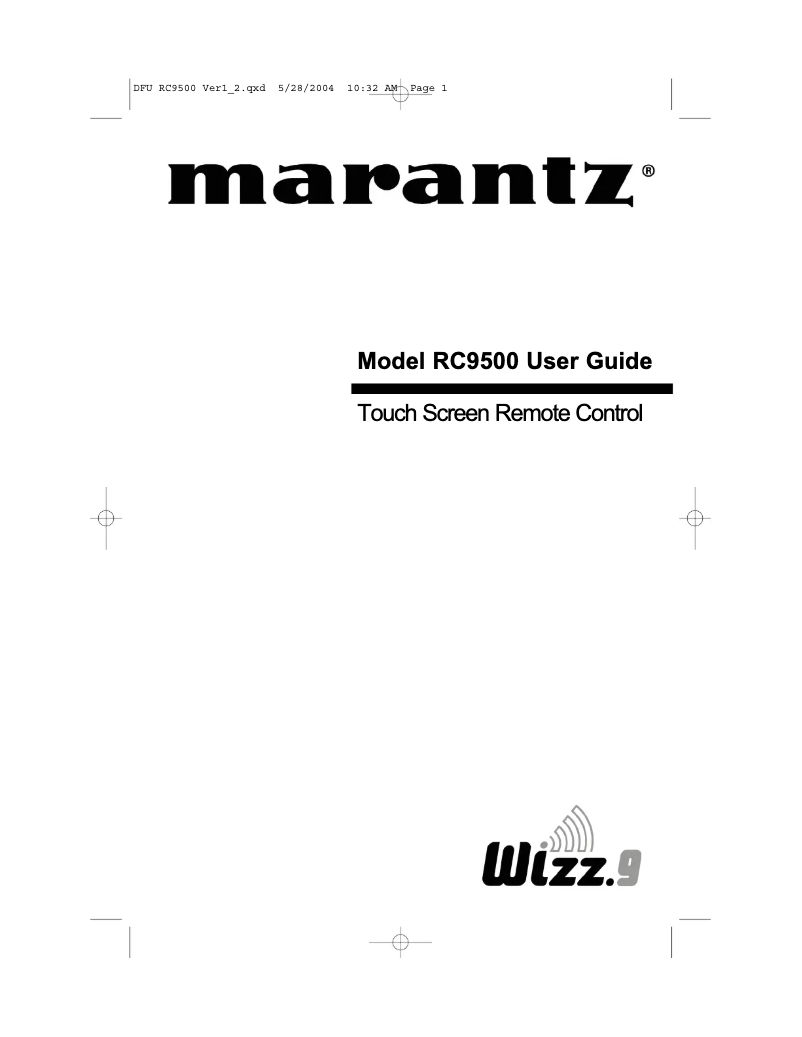 Página 1 del manual Manual de instrucciones Marantz RC9500