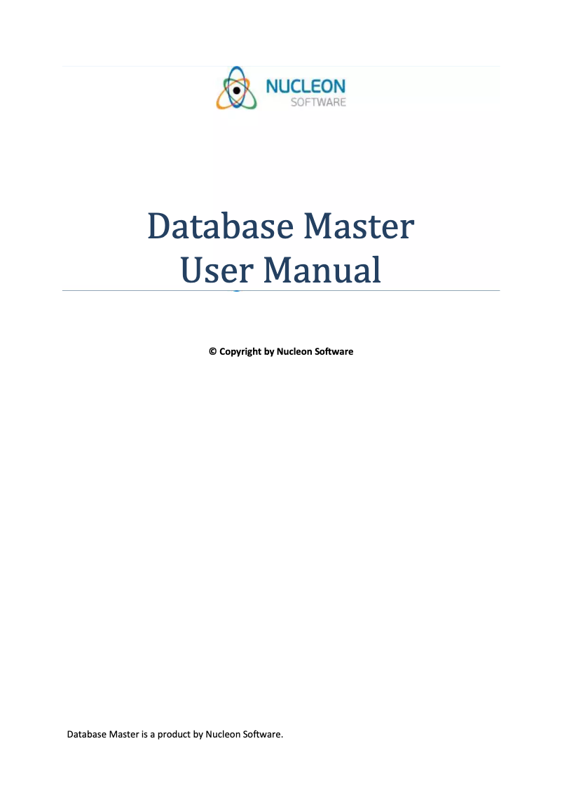 Imagen de la primera página del manual del dispositivo Database Master