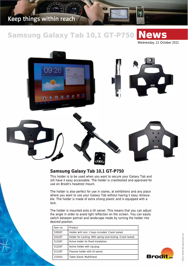 Imagen de la primera página del manual del dispositivo MultiStand Samsung Galaxy Tab 10.1