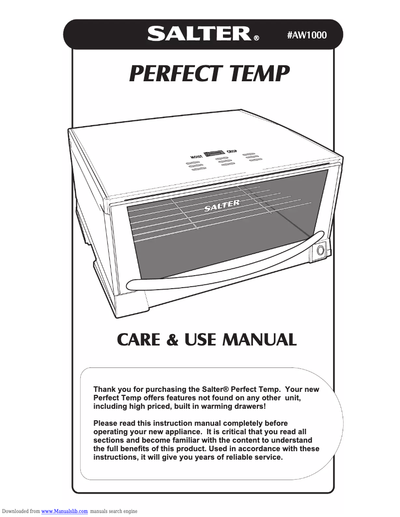 Imagen de la primera página del manual del dispositivo AW1000