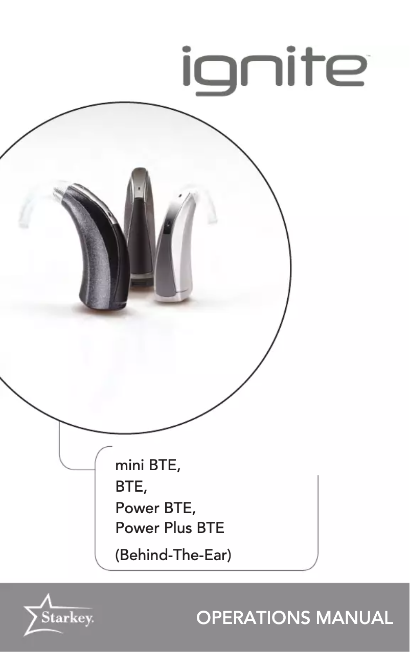 Imagen de la primera página del manual del dispositivo Ignite BTE