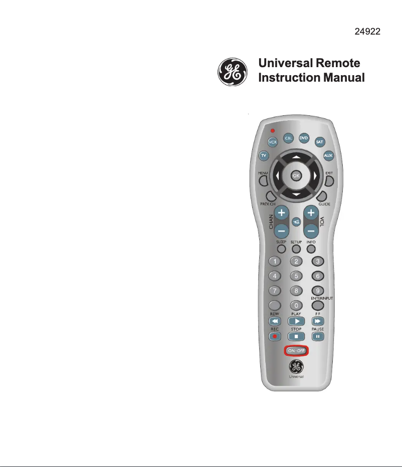 Página nº 1 - Manual de usuario GE 24922