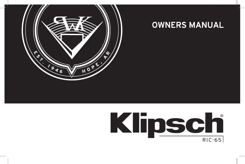 Página 1 del manual Manual de usuario Klipsch RIC-65