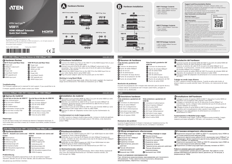 Página nº 1 - Guía de inicio rápido ATen VE811