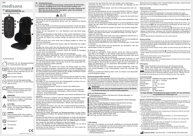 Página nº 1 - Manual de usuario Medisana MC 823