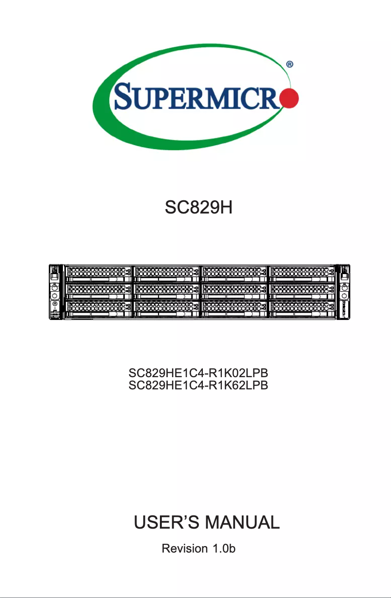 Página 1 del manual Manual de usuario Supermicro SuperChassis SC829