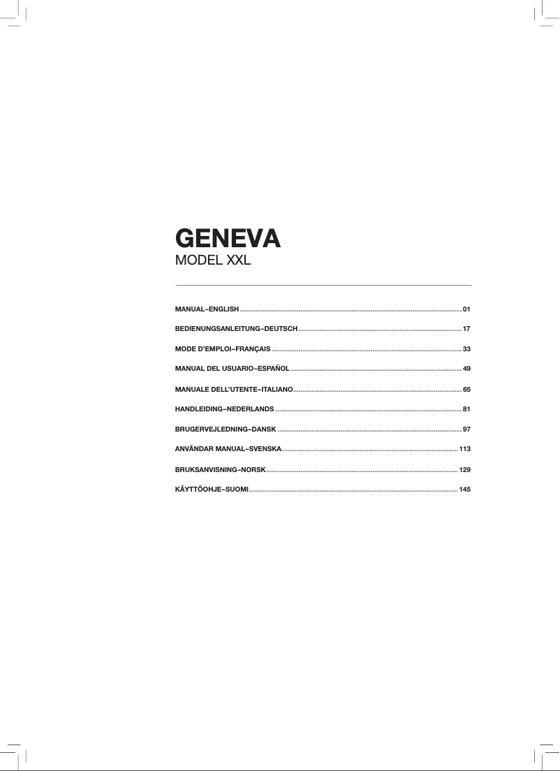 Página nº 1 - Manual de usuario Geneva Model XXL