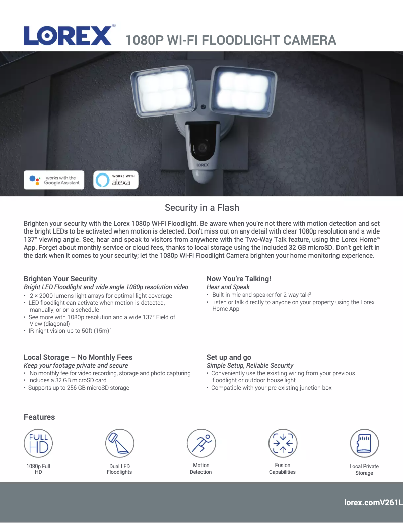 Página nº 1 - Ficha técnica Lorex V261LCD-EG