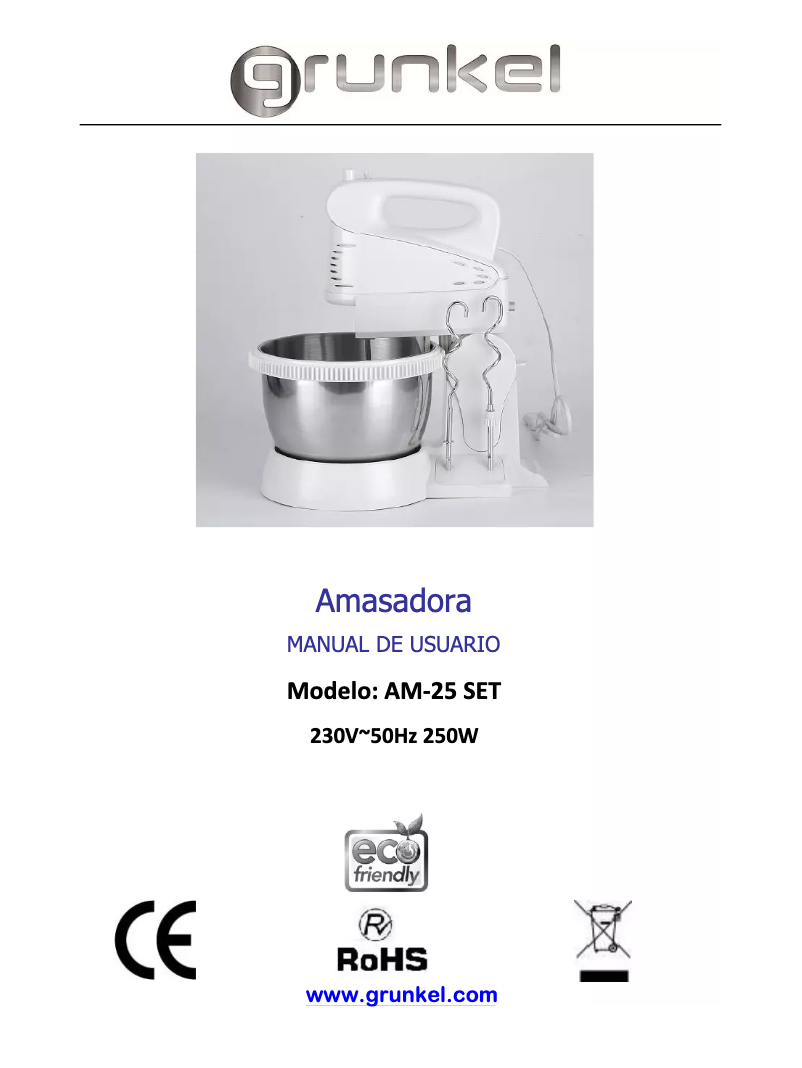 Imagen de la primera página del manual del dispositivo AM-25SET