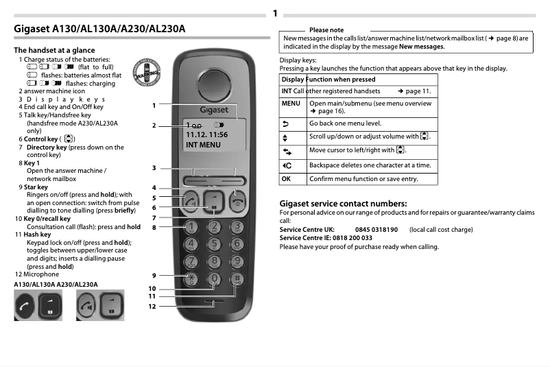 Imagen de la primera página del manual del dispositivo A230 Duo