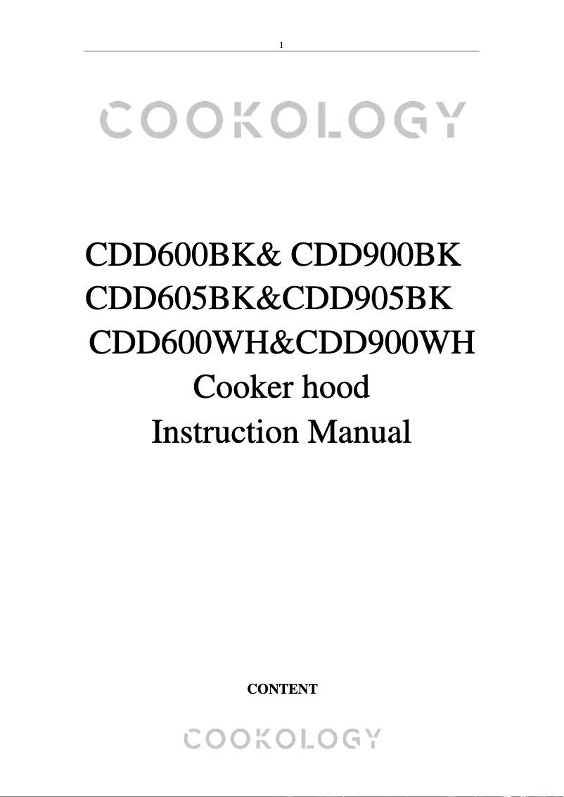 Página 1 del manual Manual de usuario Cookology CDD600BK