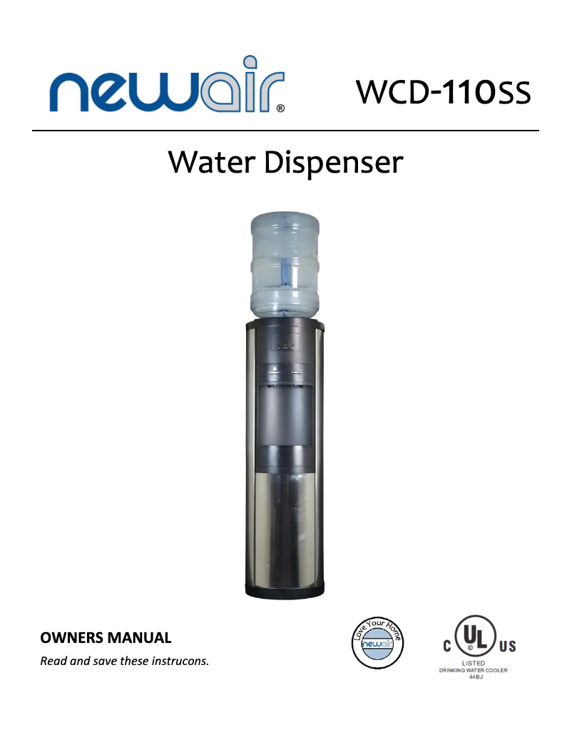 Imagen de la primera página del manual del dispositivo WCD-110SS