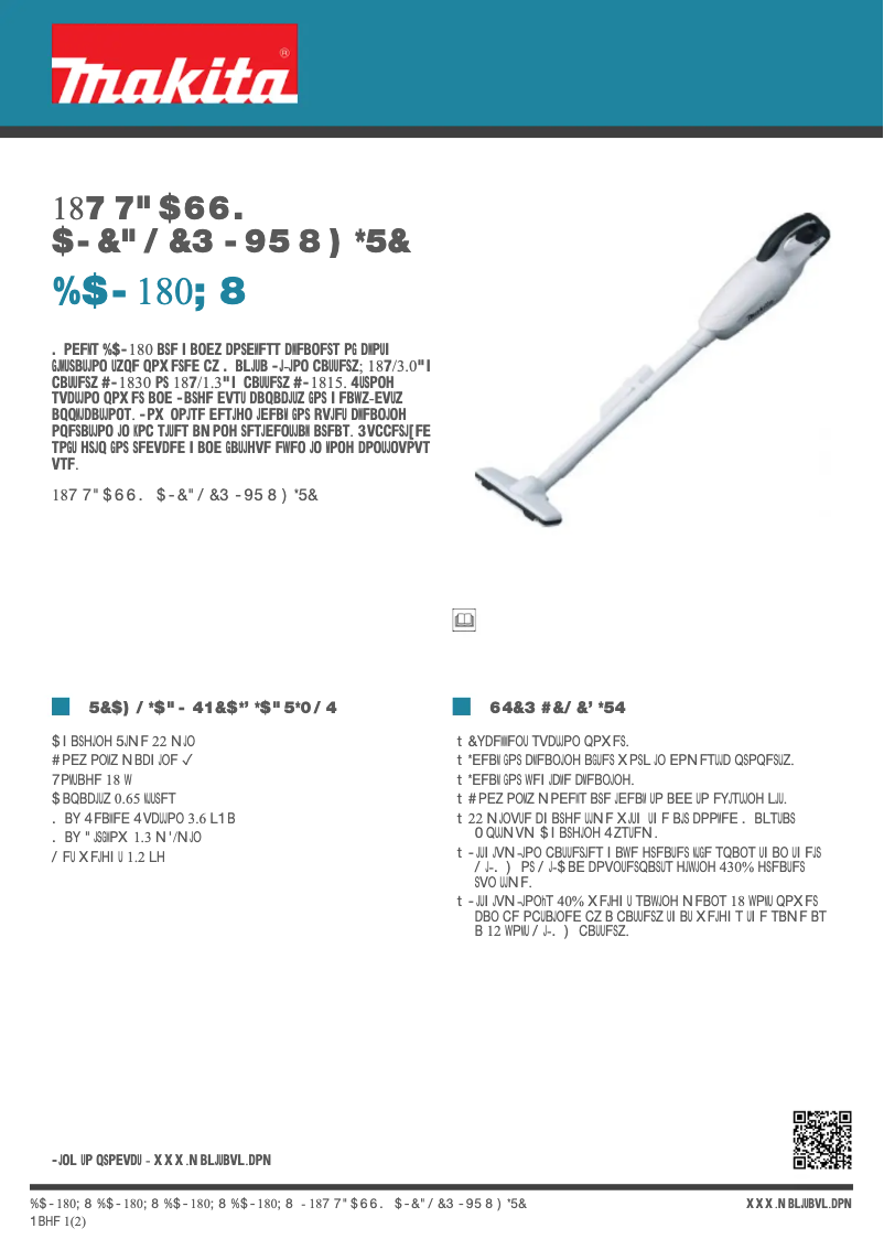 Página nº 1 - Ficha técnica Makita DCL180ZW