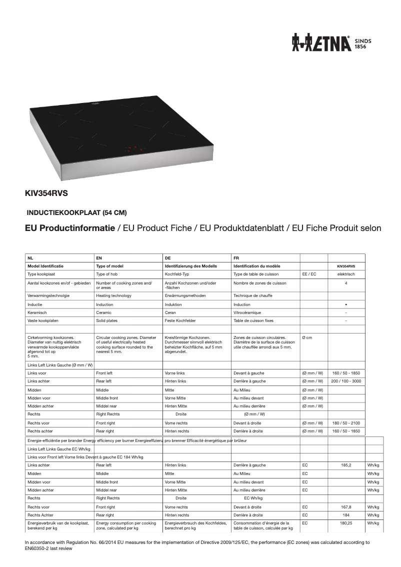 Imagen de la primera página del manual del dispositivo KIV354RVS
