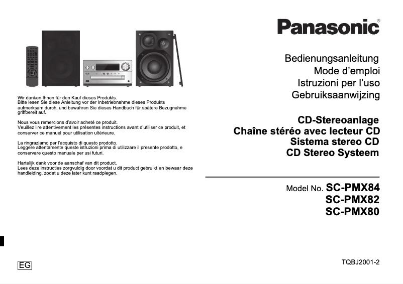 Imagen de la primera página del manual del dispositivo SC-PMX82
