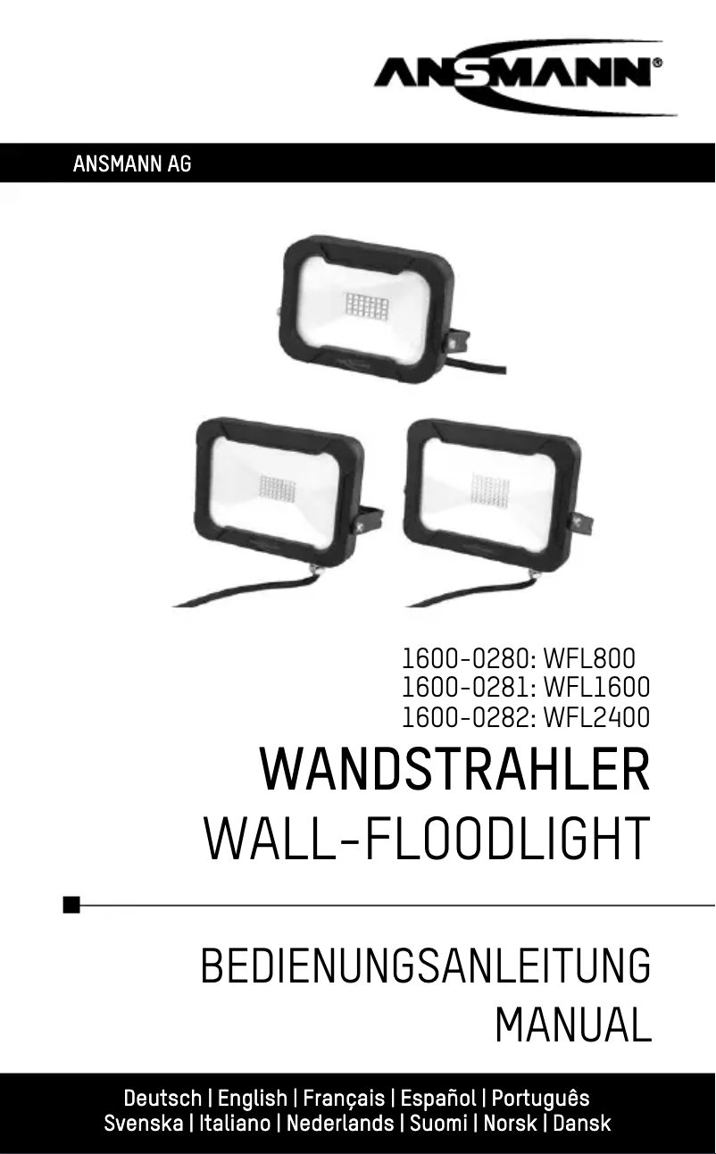 Imagen de la primera página del manual del dispositivo WFL800