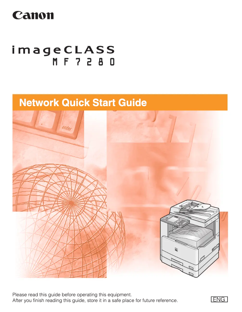Imagen de la primera página del manual del dispositivo imageCLASS MF7280