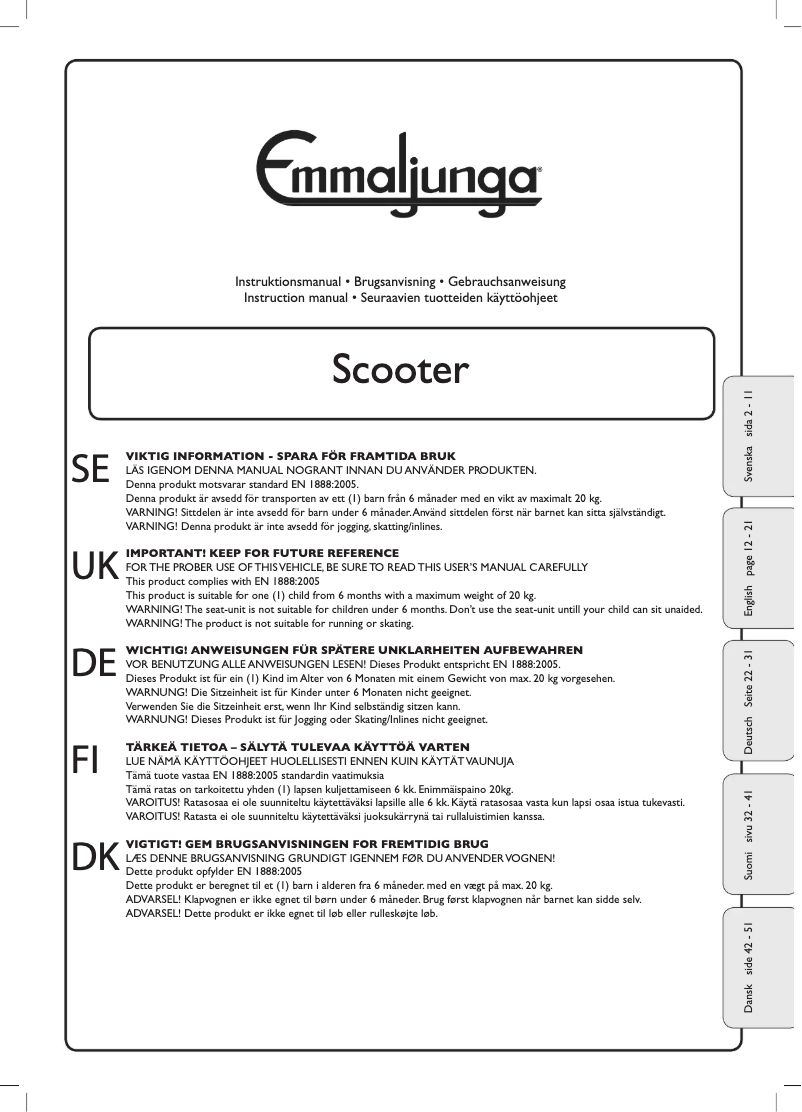 Imagen de la primera página del manual del dispositivo Scooter