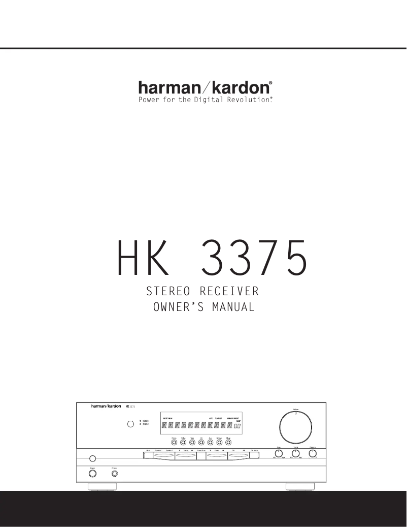 Imagen de la primera página del manual del dispositivo HK 3375